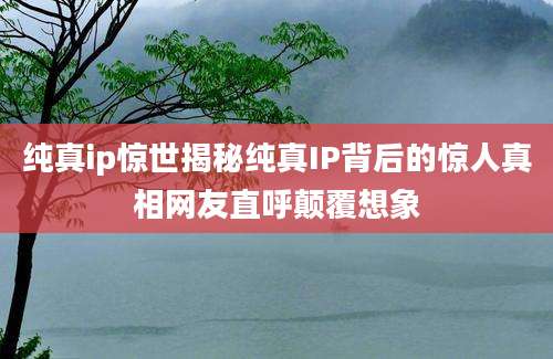 纯真ip惊世揭秘纯真IP背后的惊人真相网友直呼颠覆想象