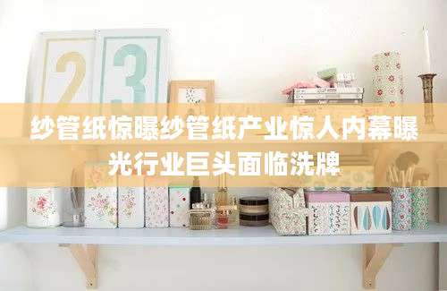 纱管纸惊曝纱管纸产业惊人内幕曝光行业巨头面临洗牌