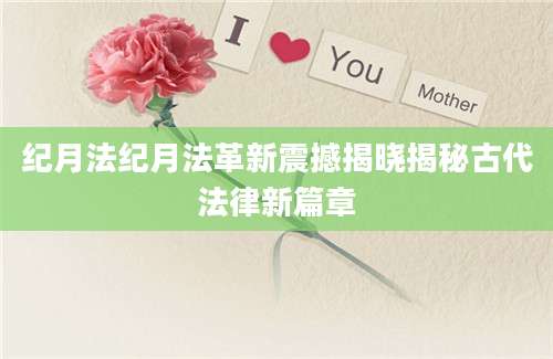纪月法纪月法革新震撼揭晓揭秘古代法律新篇章