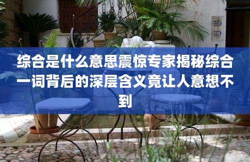 综合是什么意思震惊专家揭秘综合一词背后的深层含义竟让人意想不到