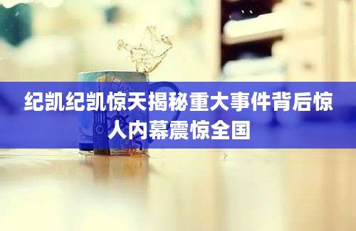 纪凯纪凯惊天揭秘重大事件背后惊人内幕震惊全国