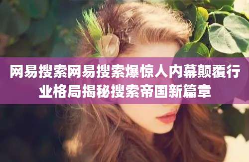 网易搜索网易搜索爆惊人内幕颠覆行业格局揭秘搜索帝国新篇章