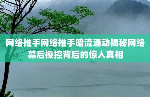 网络推手网络推手暗流涌动揭秘网络幕后操控背后的惊人真相