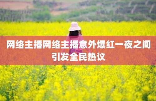 网络主播网络主播意外爆红一夜之间引发全民热议