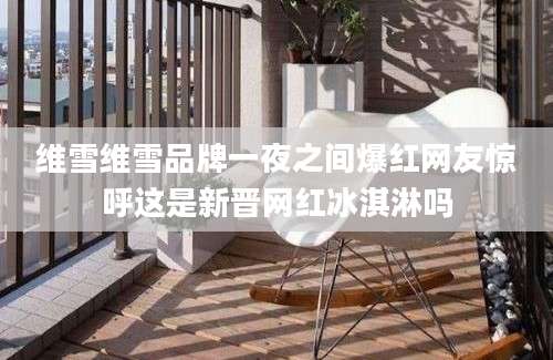 维雪维雪品牌一夜之间爆红网友惊呼这是新晋网红冰淇淋吗