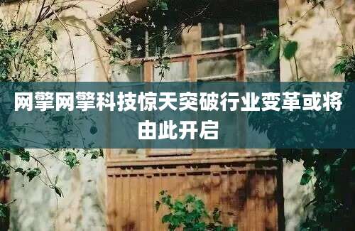 网擎网擎科技惊天突破行业变革或将由此开启