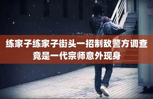 练家子练家子街头一招制敌警方调查竟是一代宗师意外现身