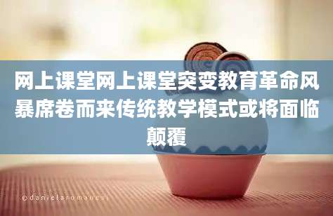 网上课堂网上课堂突变教育革命风暴席卷而来传统教学模式或将面临颠覆