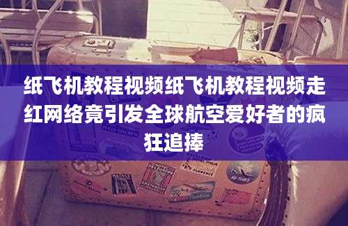 纸飞机教程视频纸飞机教程视频走红网络竟引发全球航空爱好者的疯狂追捧