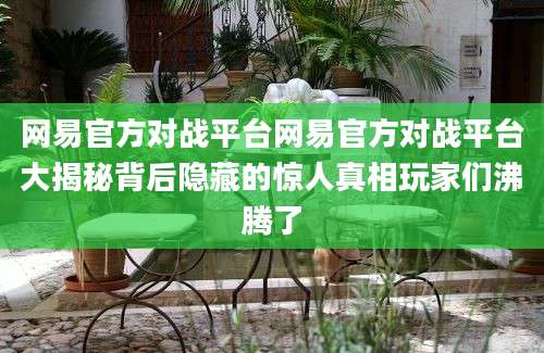 网易官方对战平台网易官方对战平台大揭秘背后隐藏的惊人真相玩家们沸腾了