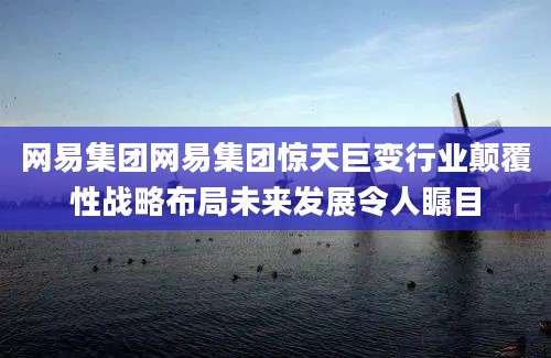网易集团网易集团惊天巨变行业颠覆性战略布局未来发展令人瞩目