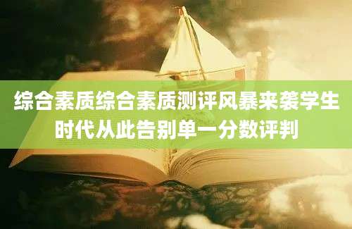 综合素质综合素质测评风暴来袭学生时代从此告别单一分数评判