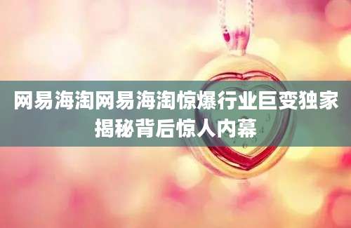 网易海淘网易海淘惊爆行业巨变独家揭秘背后惊人内幕