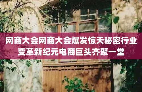 网商大会网商大会爆发惊天秘密行业变革新纪元电商巨头齐聚一堂