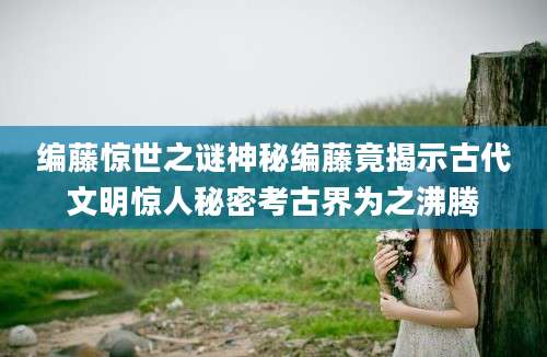 编藤惊世之谜神秘编藤竟揭示古代文明惊人秘密考古界为之沸腾