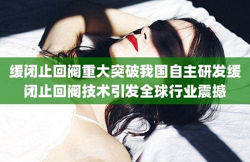 缓闭止回阀重大突破我国自主研发缓闭止回阀技术引发全球行业震撼