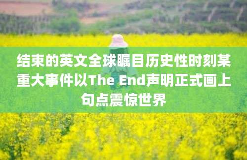 结束的英文全球瞩目历史性时刻某重大事件以The End声明正式画上句点震惊世界