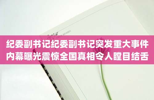 纪委副书记纪委副书记突发重大事件内幕曝光震惊全国真相令人瞠目结舌