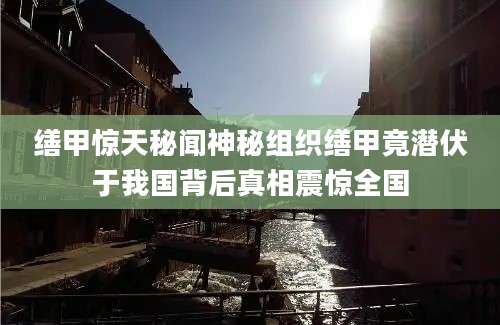 缮甲惊天秘闻神秘组织缮甲竟潜伏于我国背后真相震惊全国