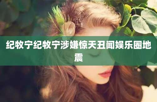 纪牧宁纪牧宁涉嫌惊天丑闻娱乐圈地震