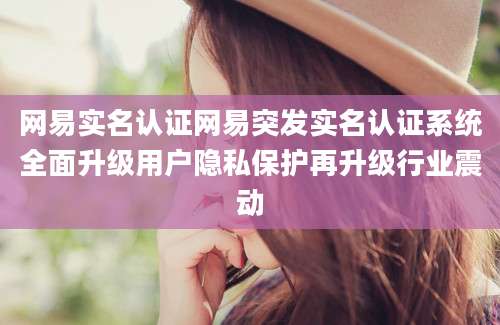 网易实名认证网易突发实名认证系统全面升级用户隐私保护再升级行业震动