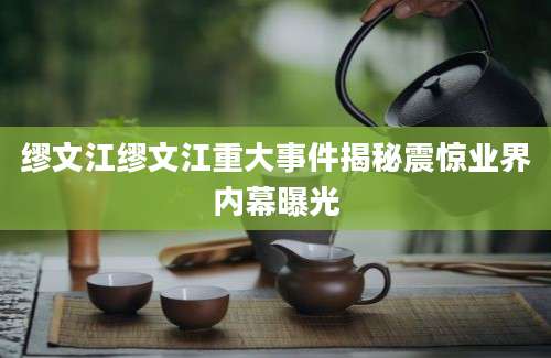 缪文江缪文江重大事件揭秘震惊业界内幕曝光