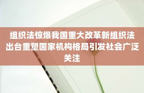 组织法惊爆我国重大改革新组织法出台重塑国家机构格局引发社会广泛关注