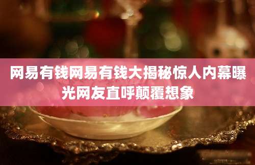 网易有钱网易有钱大揭秘惊人内幕曝光网友直呼颠覆想象