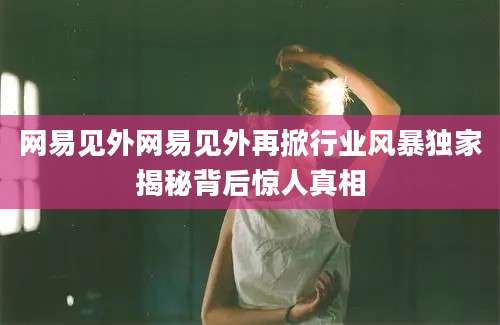 网易见外网易见外再掀行业风暴独家揭秘背后惊人真相