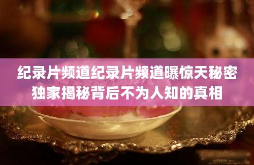 纪录片频道纪录片频道曝惊天秘密独家揭秘背后不为人知的真相