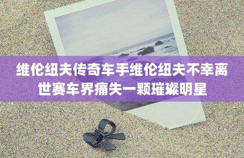 维伦纽夫传奇车手维伦纽夫不幸离世赛车界痛失一颗璀璨明星