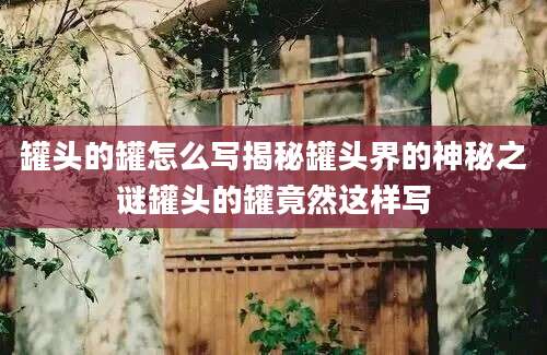 罐头的罐怎么写揭秘罐头界的神秘之谜罐头的罐竟然这样写