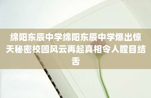 绵阳东辰中学绵阳东辰中学爆出惊天秘密校园风云再起真相令人瞠目结舌