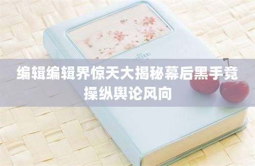 编辑编辑界惊天大揭秘幕后黑手竟操纵舆论风向