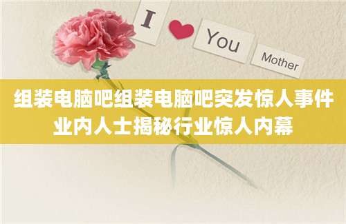 组装电脑吧组装电脑吧突发惊人事件业内人士揭秘行业惊人内幕