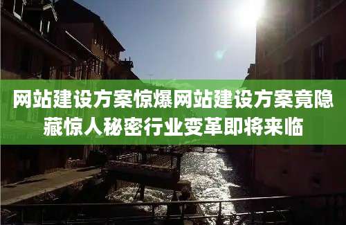 网站建设方案惊爆网站建设方案竟隐藏惊人秘密行业变革即将来临