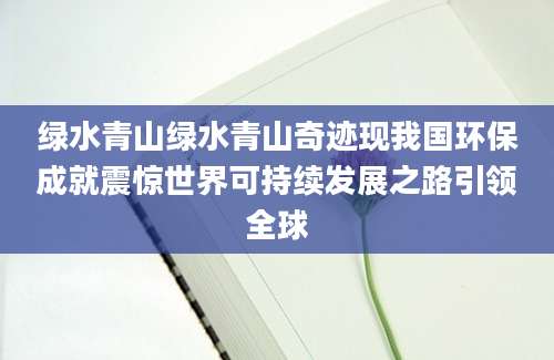 绿水青山绿水青山奇迹现我国环保成就震惊世界可持续发展之路引领全球