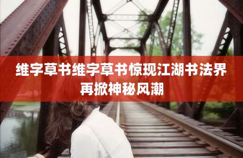 维字草书维字草书惊现江湖书法界再掀神秘风潮