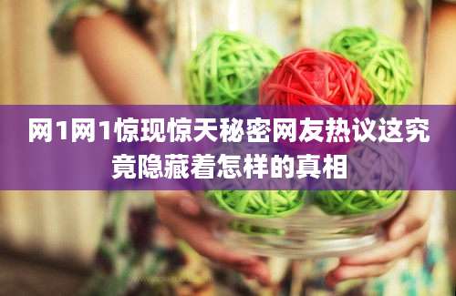 网1网1惊现惊天秘密网友热议这究竟隐藏着怎样的真相