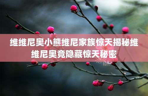 维维尼奥小熊维尼家族惊天揭秘维维尼奥竟隐藏惊天秘密