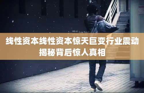 线性资本线性资本惊天巨变行业震动揭秘背后惊人真相