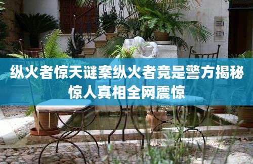 纵火者惊天谜案纵火者竟是警方揭秘惊人真相全网震惊