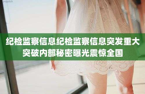 纪检监察信息纪检监察信息突发重大突破内部秘密曝光震惊全国