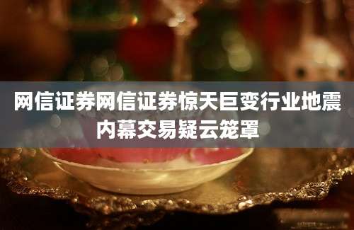 网信证券网信证券惊天巨变行业地震内幕交易疑云笼罩