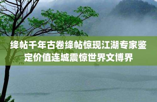 绛帖千年古卷绛帖惊现江湖专家鉴定价值连城震惊世界文博界