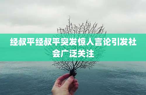 经叔平经叔平突发惊人言论引发社会广泛关注