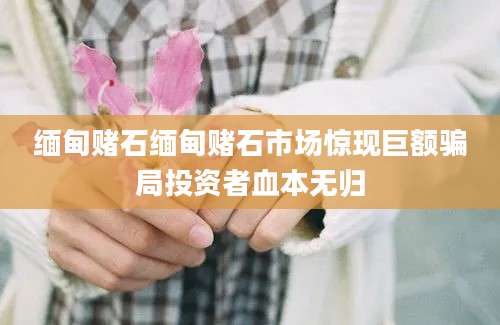 缅甸赌石缅甸赌石市场惊现巨额骗局投资者血本无归