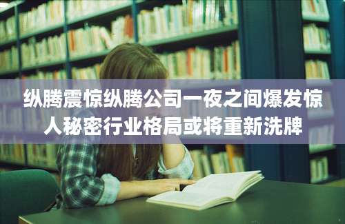 纵腾震惊纵腾公司一夜之间爆发惊人秘密行业格局或将重新洗牌