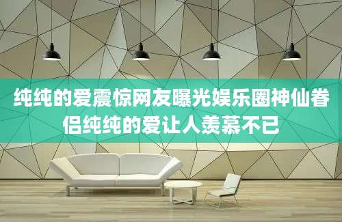 纯纯的爱震惊网友曝光娱乐圈神仙眷侣纯纯的爱让人羡慕不已