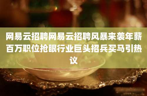 网易云招聘网易云招聘风暴来袭年薪百万职位抢眼行业巨头招兵买马引热议